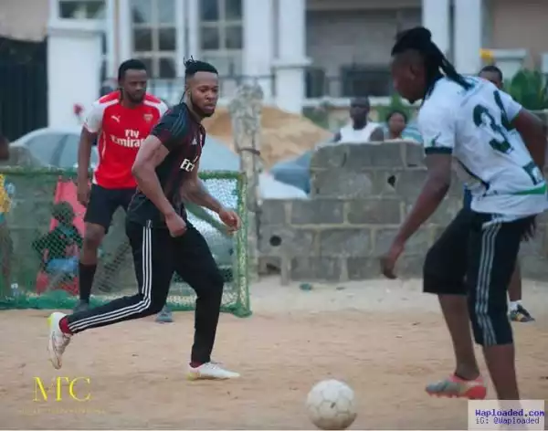 Flavour Shows Off The ‘Lionel Messi’ Inside Of Him On A Soccer Pitch (Photos)